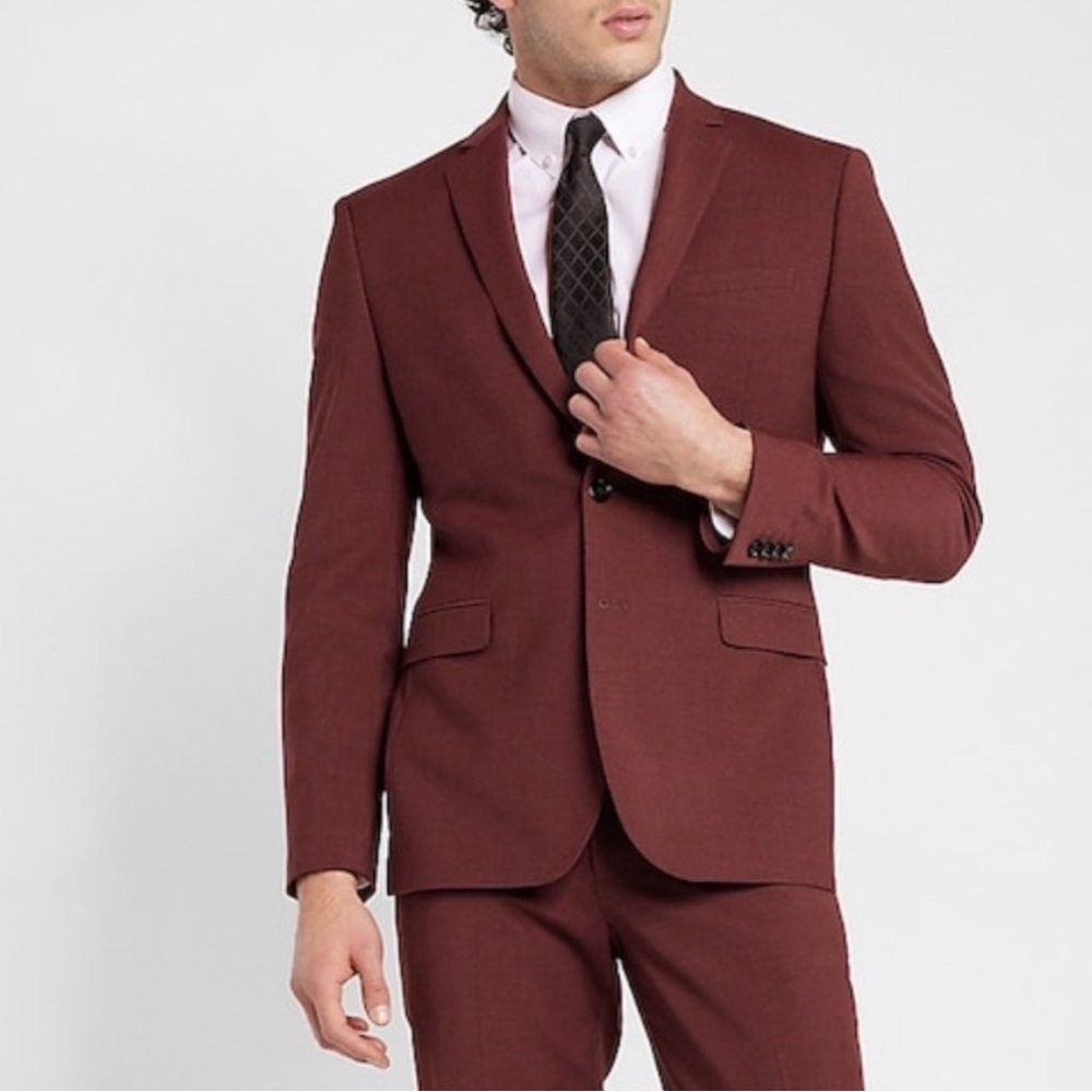 Men's Burgundy Suit Blazer